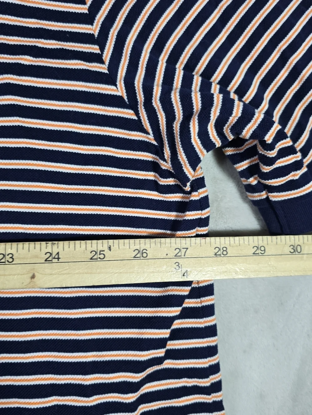 VTG Polo Ralph Lauren Shirt Mens 4XLT Striped Orange Blue Flesh Pony Pima Cotton